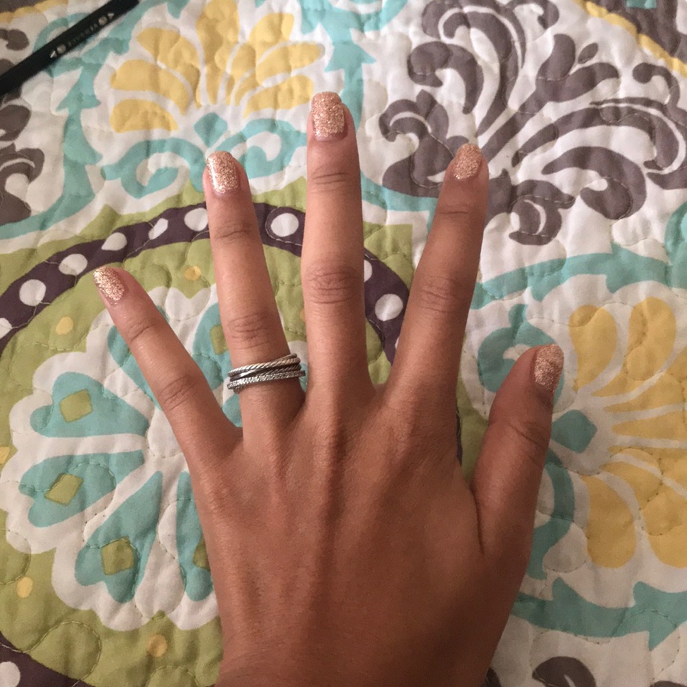 David Yurman diamond crossover ring